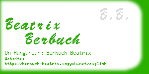 beatrix berbuch business card